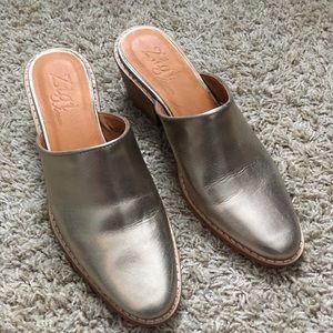 Metallic Gold Mules